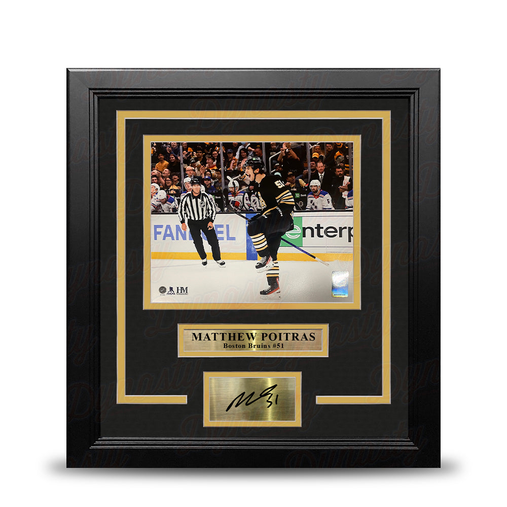 Matthew Poitras Celebration Boston Bruins 16" x 20" Framed Hockey Photo with Engraved Autograph