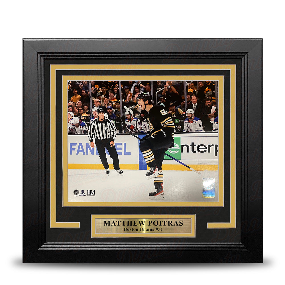 Matthew Poitras Celebration Boston Bruins 8" x 10" Framed Hockey Photo