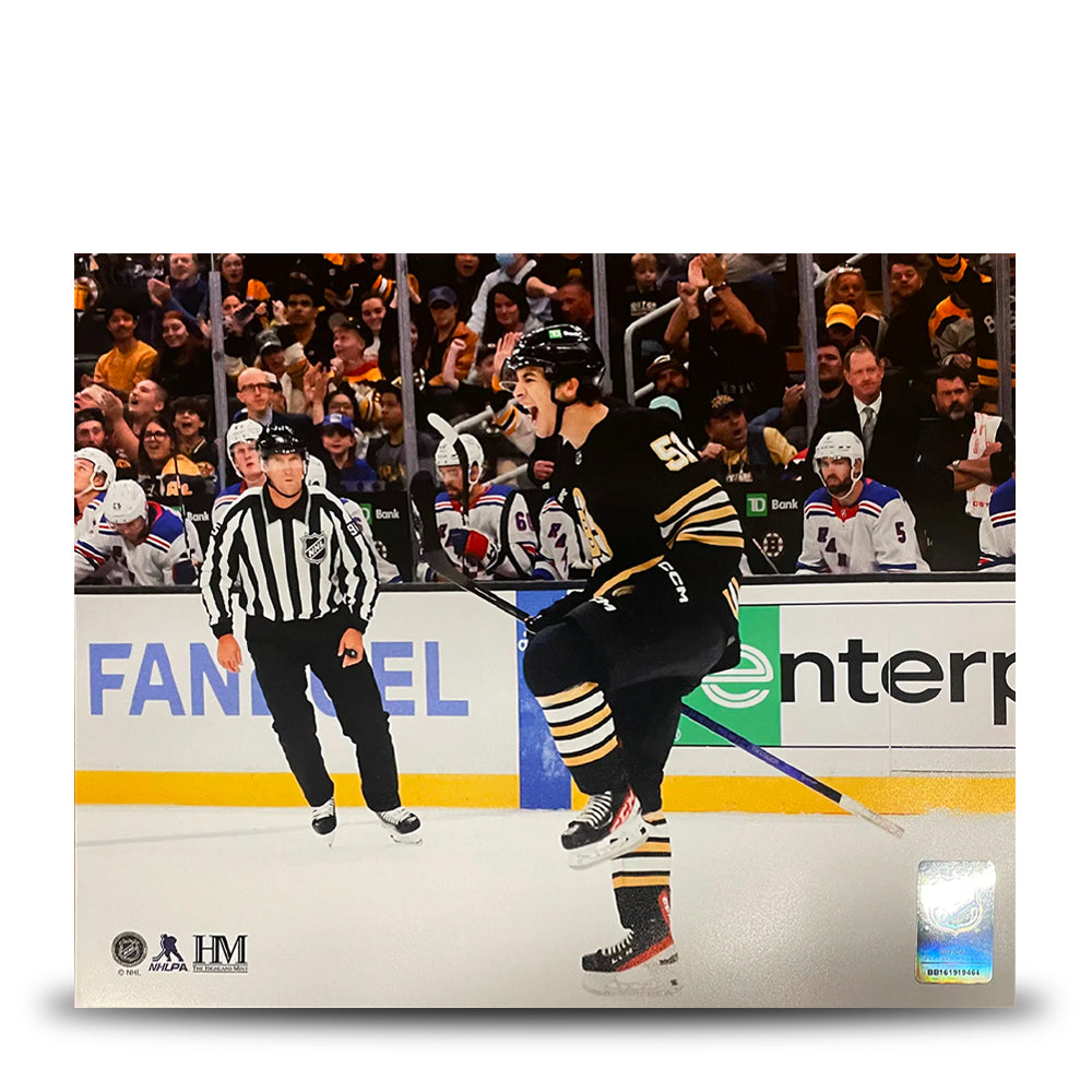 Matthew Poitras Celebration Boston Bruins 8" x 10" Hockey Photo