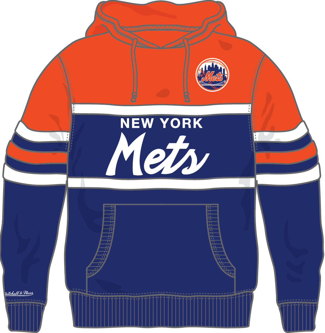 New York Mets Mitchell Ness Head Coach Hoodie MLB Baseball