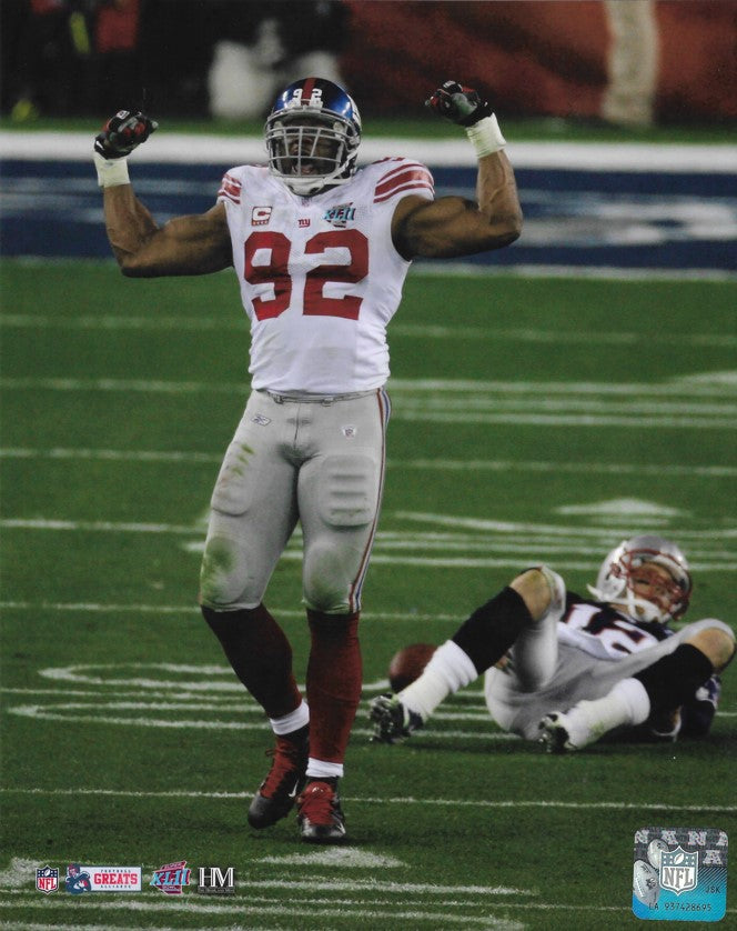 Michael Strahan Over Brady Super Bowl XLII New York Giants 8