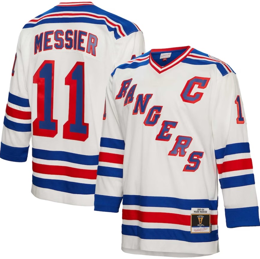 Mark Messier New York Rangers Mitchell & Ness 1993/94 Captain Patch Blue Line Player Jersey