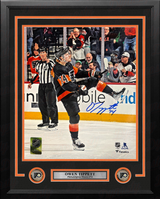 Owen Tippett Goal Celebration Philadelphia Flyers Autographed 16" x 20" Framed Hockey Photo - Dynasty Sports & Framing