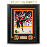 Owen Tippett Goal Celebration Philadelphia Flyers Autographed 8" x 10" Framed Hockey Photo - Dynasty Sports & Framing