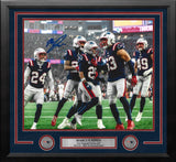 Marcus Jones New England Patriots Signed Pick Six Celebration 11" x 14" Framed Photo - Dynasty Sports & Framing