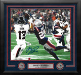 Marcus Jones Picks Off Stroud New England Patriots Autographed 11" x 14" Framed Football Photo - Dynasty Sports & Framing