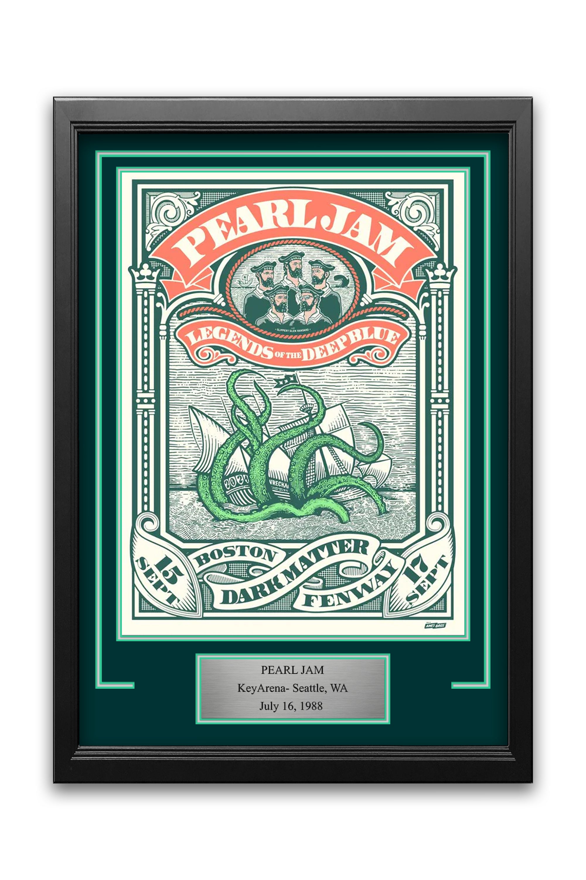 Pearl Jam KeyArena Seattle 1998 Concert Poster Frame Kit