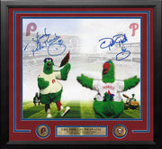Phillie Phanatic Dave Raymond & Tom Burgoyne 16" x 20" Framed Baseball Collage Photo - Dynasty Sports & Framing
