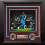 Brandon Marsh Home Run Philadelphia Phillies 8" x 10" Framed Throwback Blackout Photo - Dynasty Sports & Framing