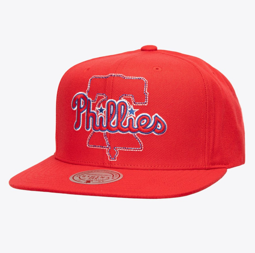 Philadelphia Phillies Mitchell Ness Red Double Up Snapback Hat