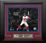 Kyle Schwarber Blackout Swing Philadelphia Phillies 8" x 10" Framed Baseball Photo - Dynasty Sports & Framing