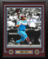 Rafael Marchan Throwback Swing Philadelphia Phillies Autographed 11" x 14" Framed Baseball Photo - Dynasty Sports & Framing