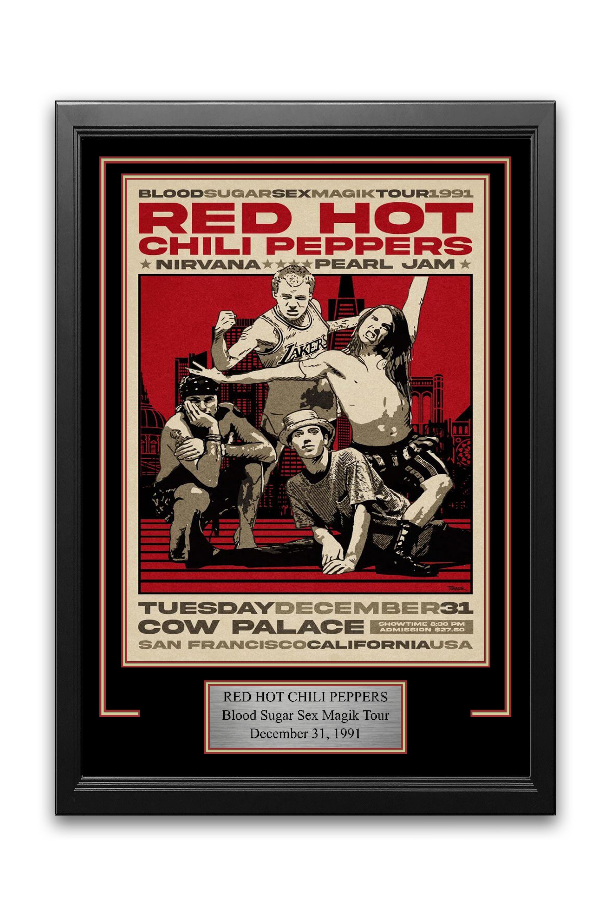 Red Hot Chili Peppers Blood Sugar Sex Magik Tour Poster Frame (1991)