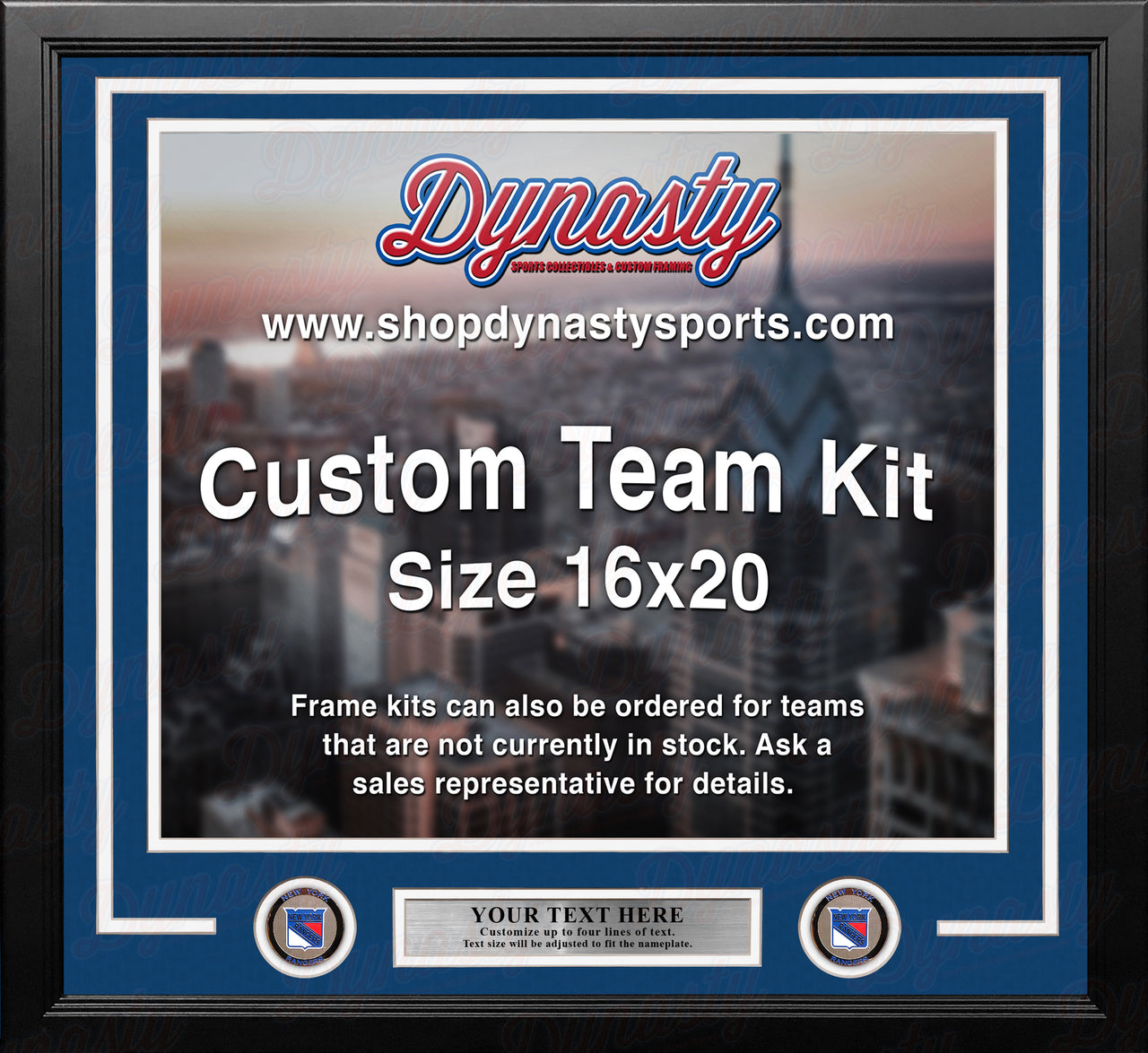 New York Rangers Custom NHL Hockey 16x20 Picture Frame Kit (Multiple Colors)