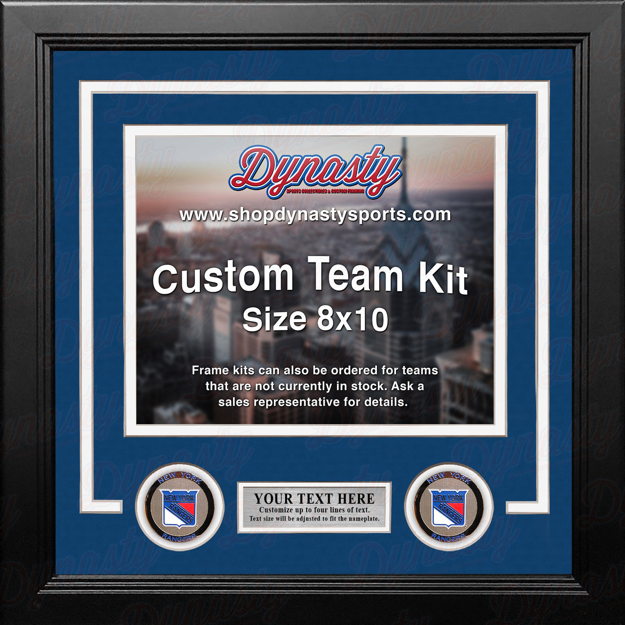 New York Rangers Custom NHL Hockey 8x10 Picture Frame Kit (Multiple Colors)