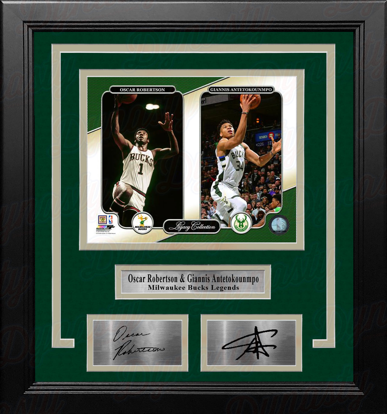 Oscar Robertson & Giannis Antetokounmpo Milwaukee Bucks 8x10 Framed Photo with Engraved Autographs