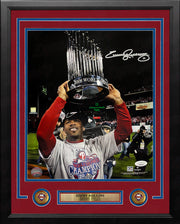 Jimmy Rollins 2008 World Series Trophy Autographed Philadelphia Phillies 11x14 Framed Photo - JSA Authenticated - Dynasty Sports & Framing