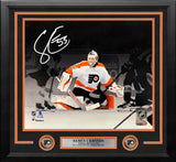 Samuel Ersson First Shutout Philadelphia Flyers Autographed 11" x 14" Framed Blackout Hockey Photo - Dynasty Sports & Framing