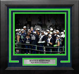 Seattle Seahawks Super Bowl LX Champions Trophy Celebration 8" x 10" Framed Football Photo - Dynasty Sports & Framing