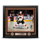 Sean Couturier Captain Skating Action Philadelphia Flyers Autographed 16" x 20" Framed Hockey Photo - Dynasty Sports & Framing