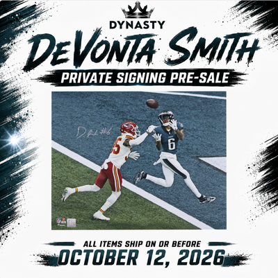 DeVonta Smith Autographed SB LIX Dagger Photograph | Pre-Sale Opportunity