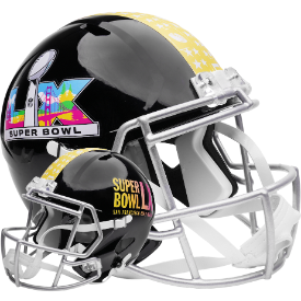 Super Bowl 60 LX Speed Replica Full Size Helmet Patriots VS Seahawks Super Bowl 60 LX Speed Replica Full Size Helmet Patriots VS Seahawks