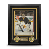 Jeremy Swayman in Goal Boston Bruins Autographed 8" x 10" Framed Hockey Photo - Dynasty Sports & Framing