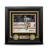 Jeremy Swayman Warming Up Boston Bruins Autographed 8" x 10" Framed Hockey Photo - Dynasty Sports & Framing