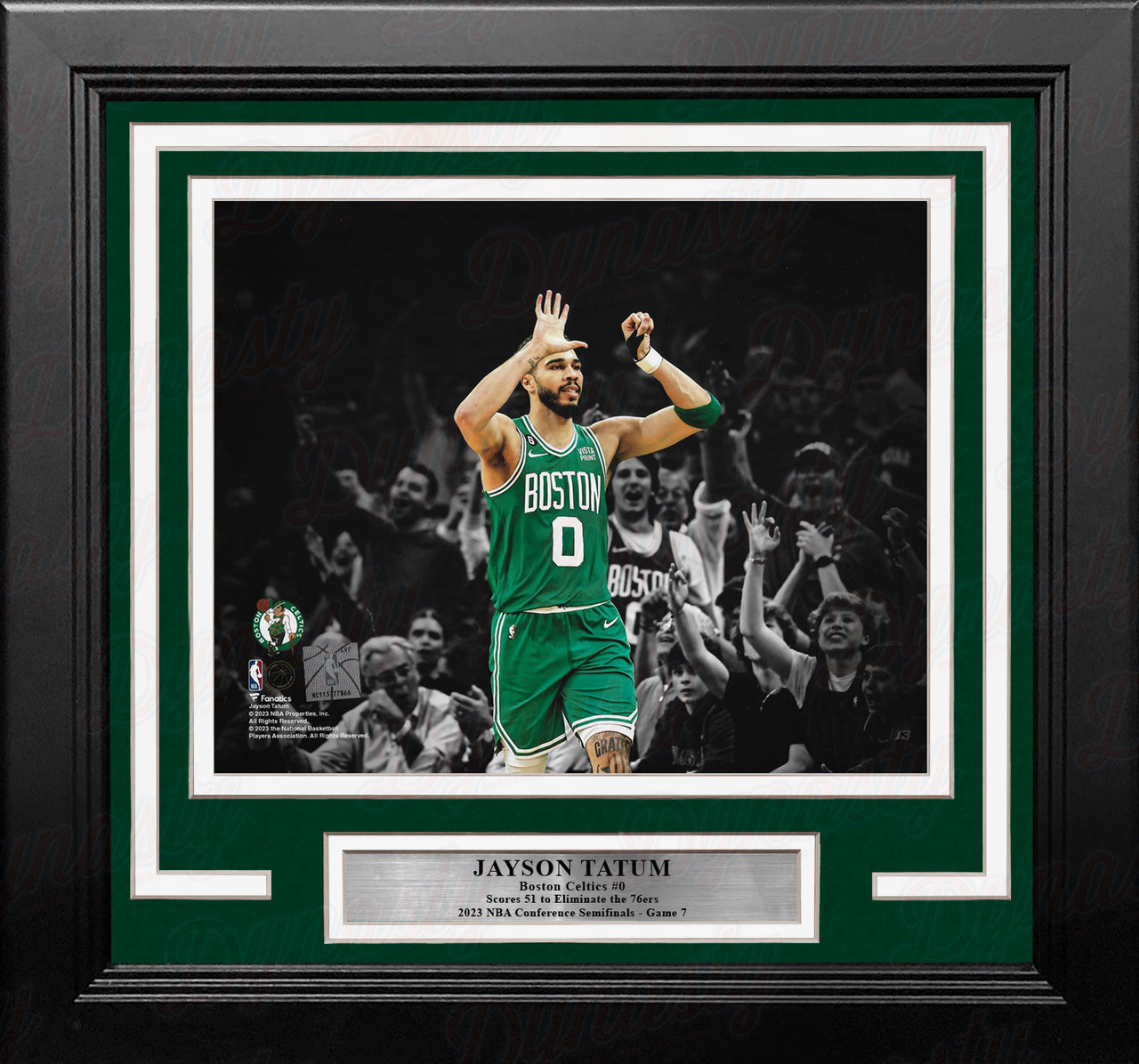 Jayson Tatum 51-Point Game 7 Boston Celtics 8" x 10" Framed Blackout Basketball Photo