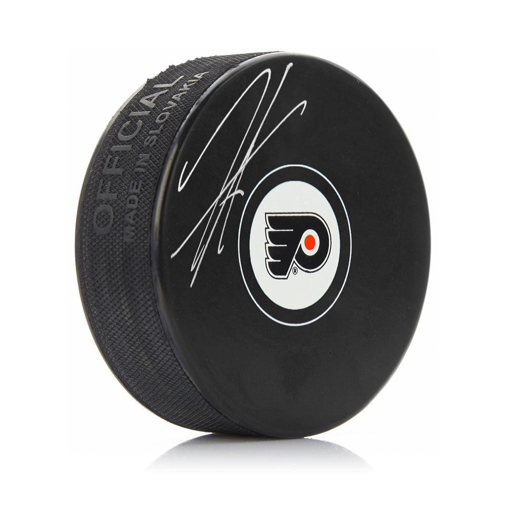 Travis Sanheim Philadelphia Flyers Autographed NHL Hockey Logo Puck