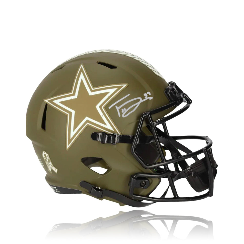 Trevon Diggs Dallas Cowboys Autographed Salute to Service Speed Mini Helmet
