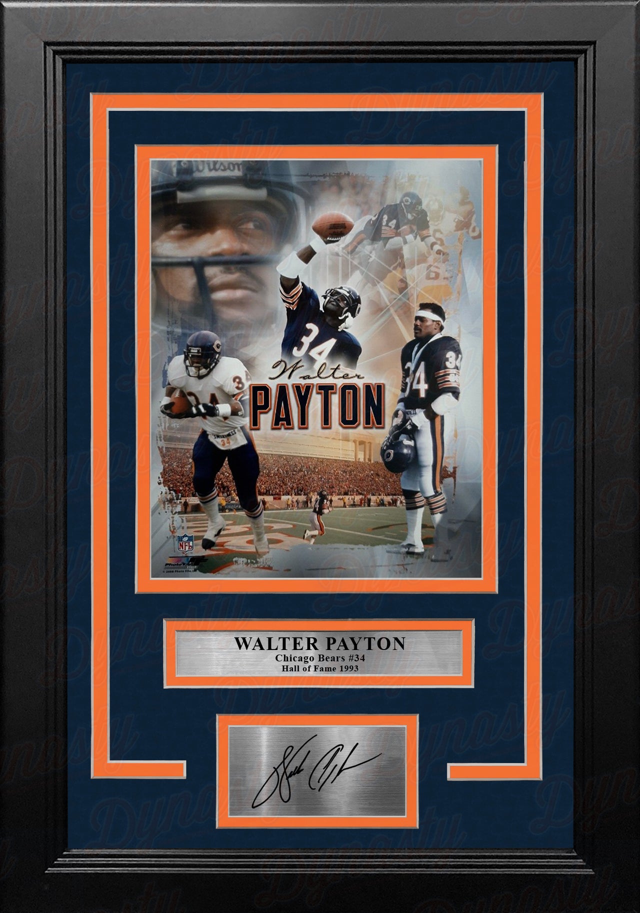 Walter Payton Chicago Bears 8" x 10" Framed Collage Football Photo with Engraved Autograph