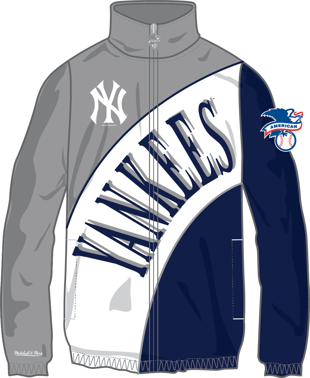 New York Yankees Mitchell & Ness Arched Retro Lined Windbreaker