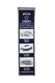 Dallas Cowboys Stadiums NFL Football Heritage Banner - Dynasty Sports & Framing