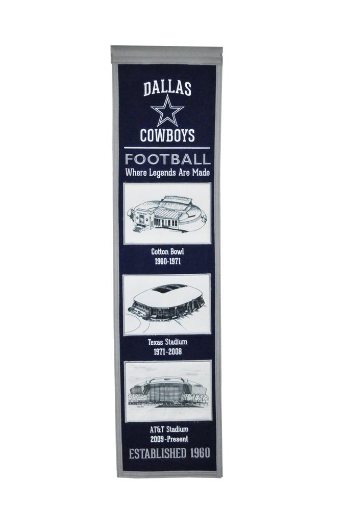 Dallas Cowboys Stadiums NFL Football Heritage Banner - Dynasty Sports & Framing