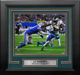AJ Brown in Action Philadelphia Eagles 8" x 10" Framed Football Photo - Dynasty Sports & Framing