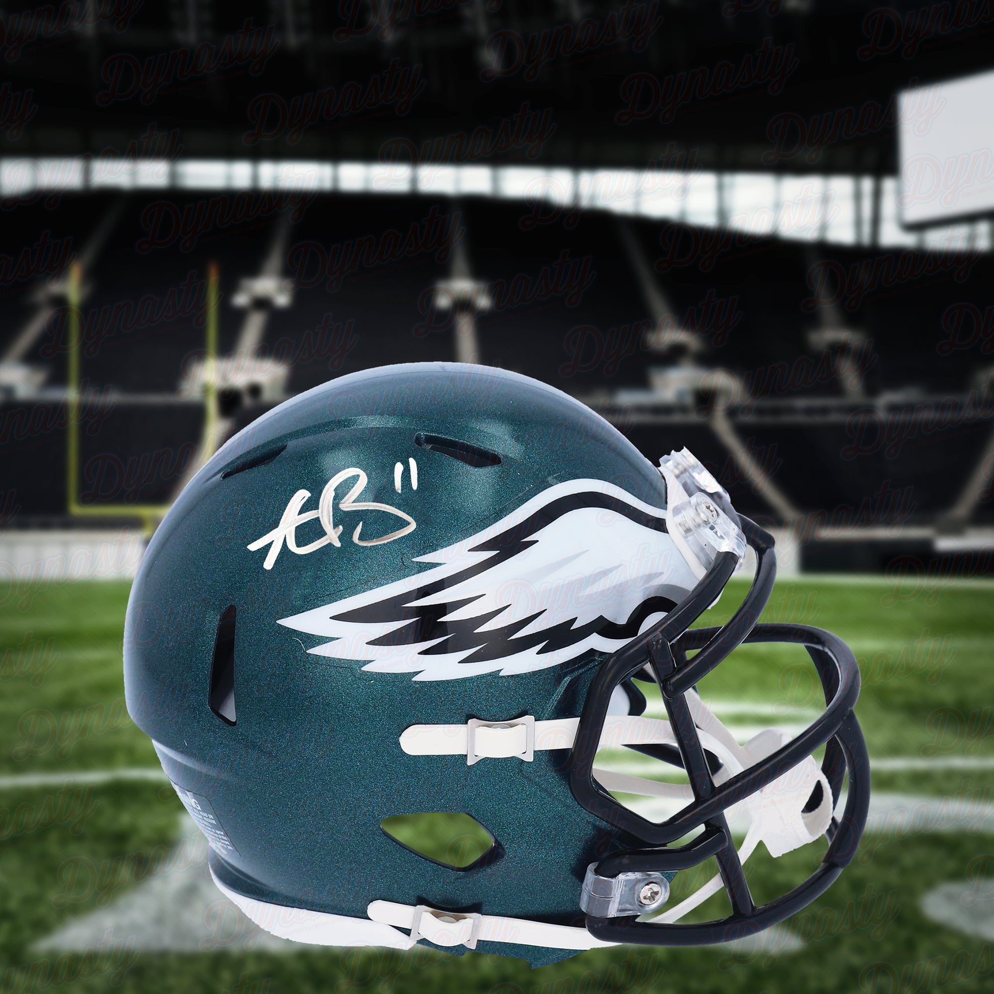 AJ Brown Philadelphia Eagles Autographed Football Mini-Helmet