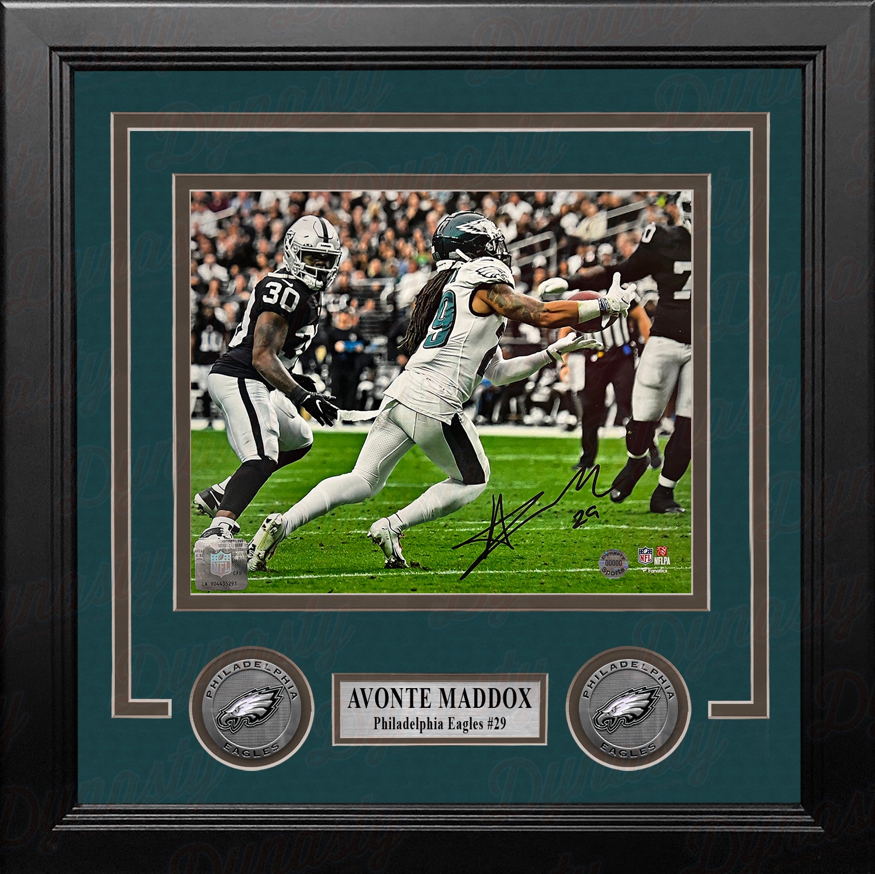 Avonte Maddox Interception v. Raiders Philadelphia Eagles Autographed 8" x 10" Framed Football Photo - Dynasty Sports & Framing