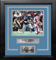 Barry Sanders in Action Detroit Lions 8" x 10" Framed Football Photo with Engraved Autograph - Dynasty Sports & Framing