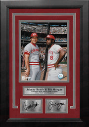 Johnny Bench & Joe Morgan Cincinnati Reds 8" x 10" Framed Baseball Photo with Engraved Autographs - Dynasty Sports & Framing