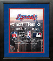 NHL Hockey Photo Picture Frame Kit - Columbus Blue Jackets (Blue Matting, Red Trim) - Dynasty Sports & Framing