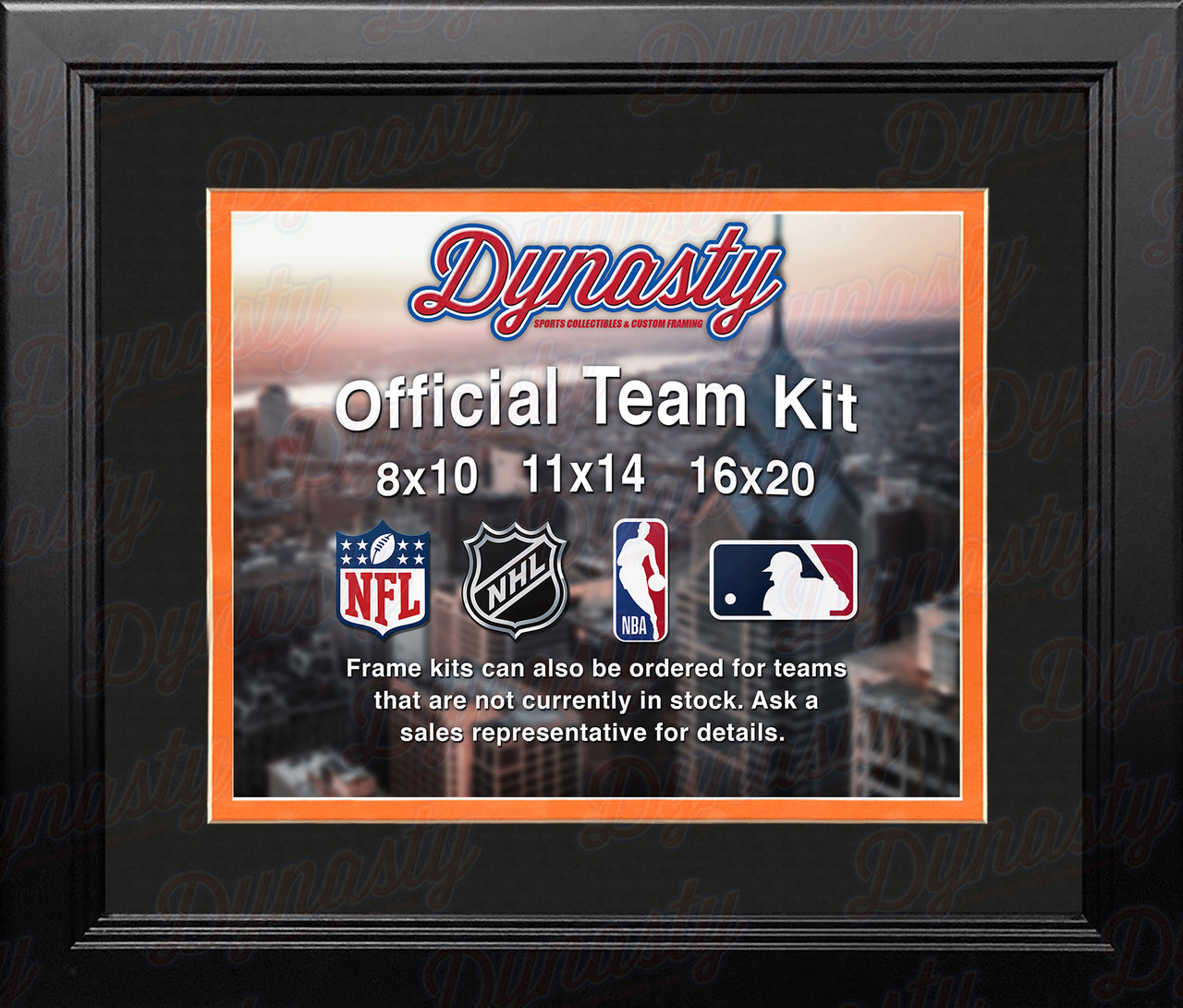 MLB Baseball Photo Picture Frame Kit - San Francisco Giants (Black Matting, Orange Trim) - Dynasty Sports & Framing 