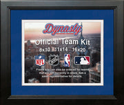 NHL Hockey Photo Picture Frame Kit - Columbus Blue Jackets (Blue Matting, White Trim) - Dynasty Sports & Framing