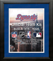 NHL Hockey Photo Picture Frame Kit - Columbus Blue Jackets (Blue Matting, White Trim) - Dynasty Sports & Framing