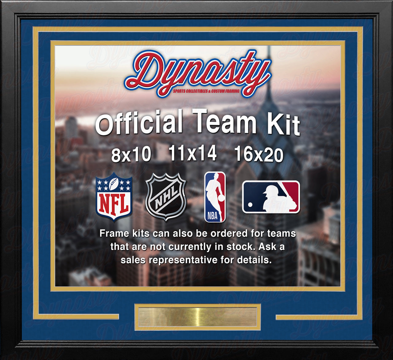 Golden State Warriors Custom NBA Basketball 16x20 Picture Frame Kit (Multiple Colors) - Dynasty Sports & Framing 
