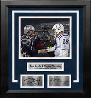 Tom Brady and Peyton Manning 8x10 Quarterback Legends Framed Football Photo with Engraved Autographs - Dynasty Sports & Framing