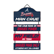 Atlanta Braves Wooden Man Cave Dangle Sign - Dynasty Sports & Framing