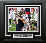 Drew Brees and Tom Brady 8" x 10" Framed Quarterback Legends Football Photo - Dynasty Sports & Framing