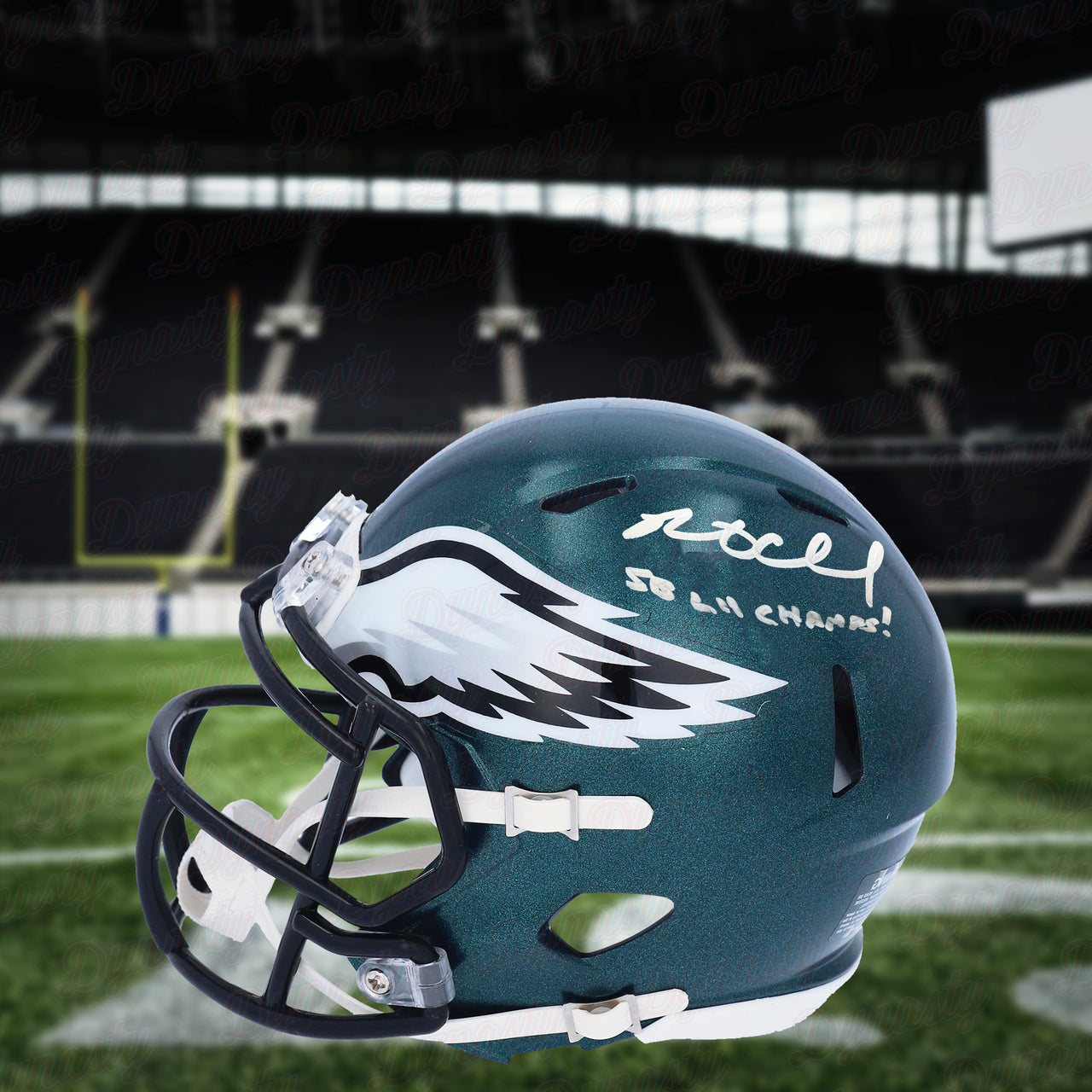 Brent Celek Philadelphia Eagles Autographed Football Mini-Helmet w/ Super Bowl Champions Inscription - Dynasty Sports & Framing 
