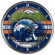 Denver Broncos Round Chrome Clock - Dynasty Sports & Framing